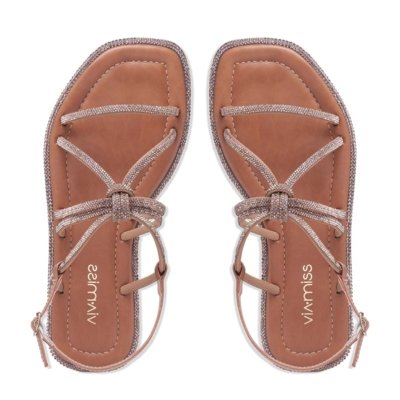 Rasteirinha Sandália Via Miss Strass Fivela Multicolorido