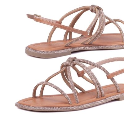 Rasteirinha Sandália Via Miss Strass Fivela Multicolorido