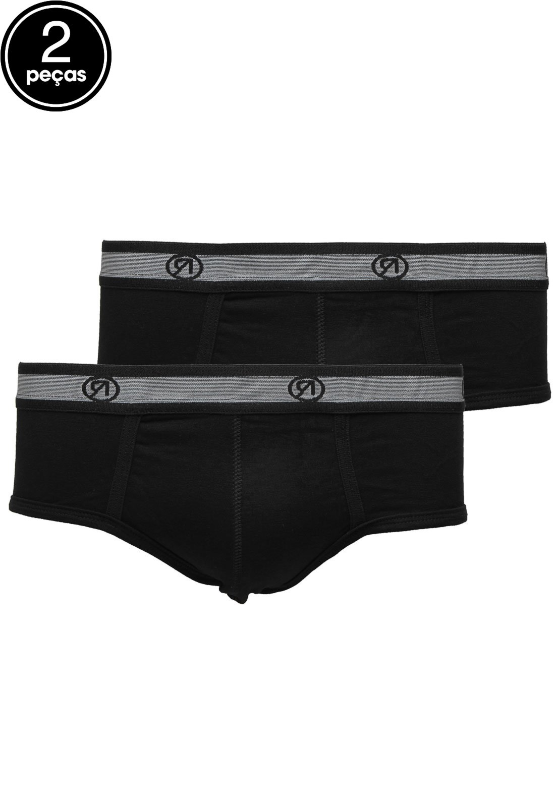 Kit 2pçs Cuecas Vila Romana Slip Preto - Compre Agora