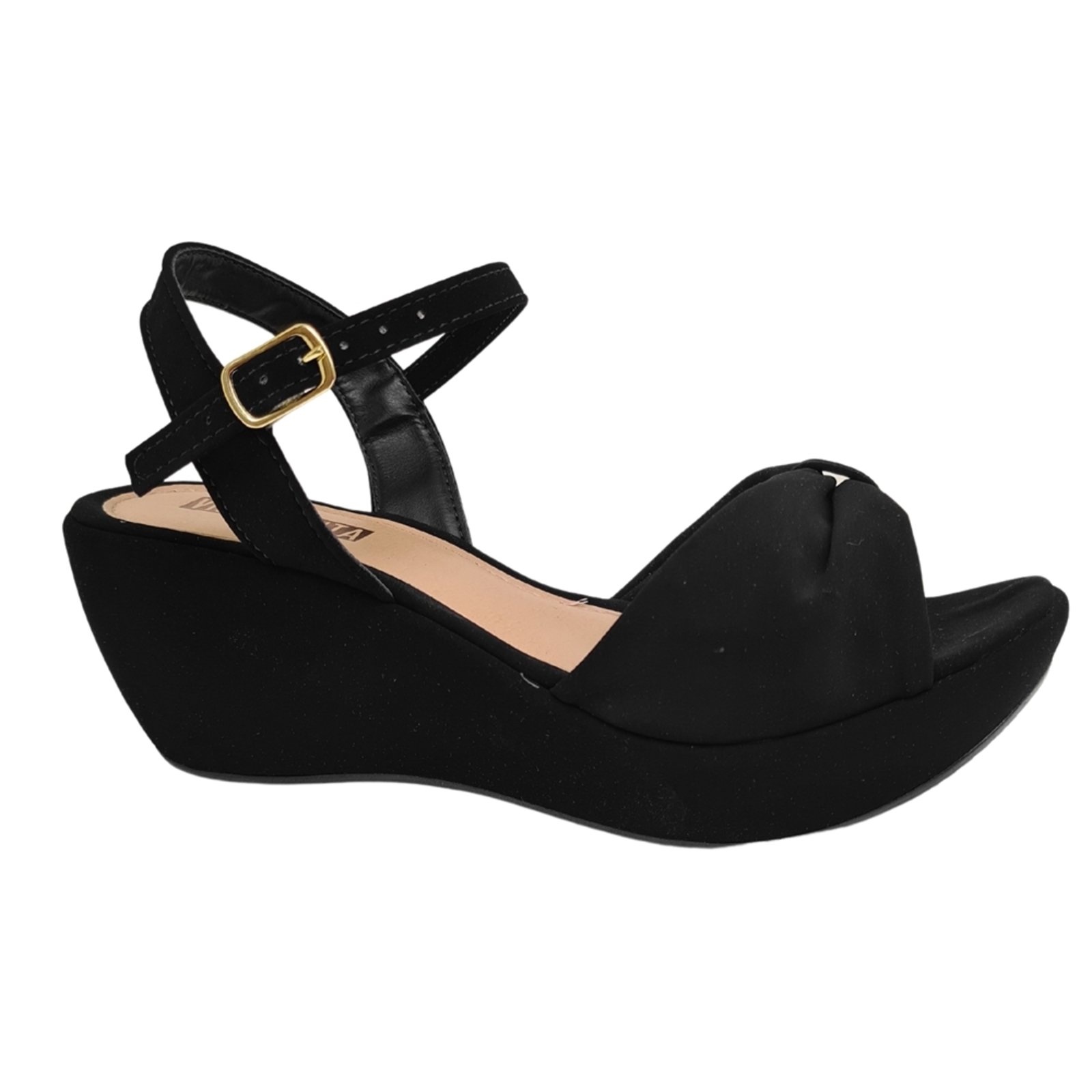 Sandalia salto hot sale plataforma preto