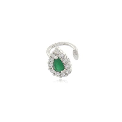 Brinco Viva Jolie Piercing Gota Esmeralda Ródio Menor preço em Brinco Viva Jolie Piercing Gota Esmeralda Ródio