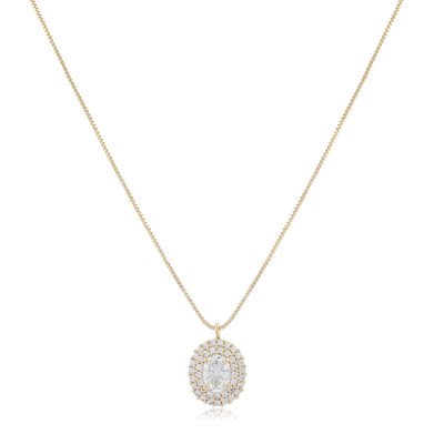 Colar Viva Jolie Olho Cristal Ouro Dourado Menor preço em Colar Viva Jolie Olho Cristal Ouro Dourado