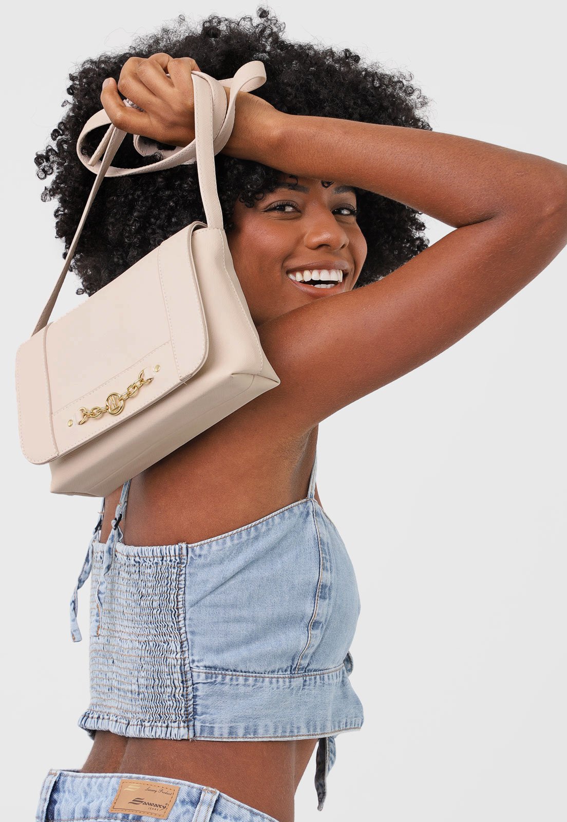 off white flap bolsa