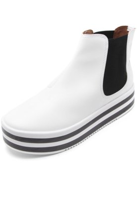 slip on flatform vizzano listras branco