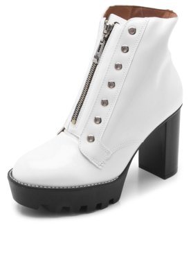 Bota Coturno Vizzano Lisa Branca Menor preço em Bota Coturno Vizzano Lisa Branca