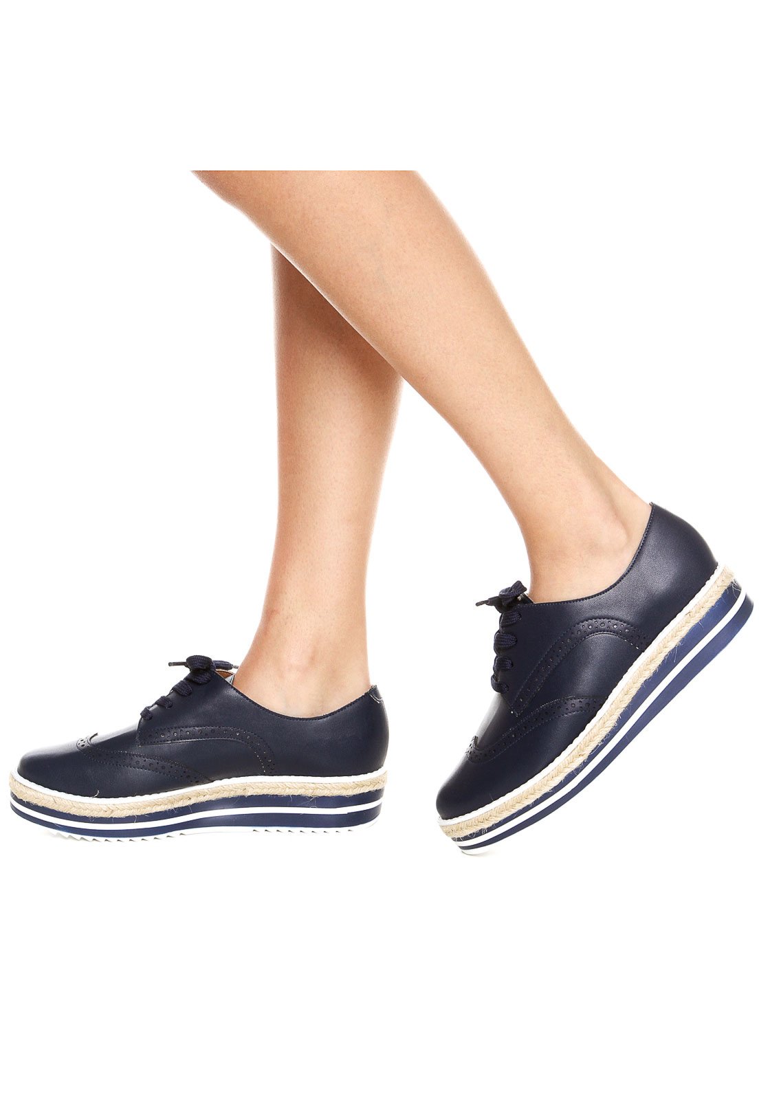 sapato oxford feminino azul marinho