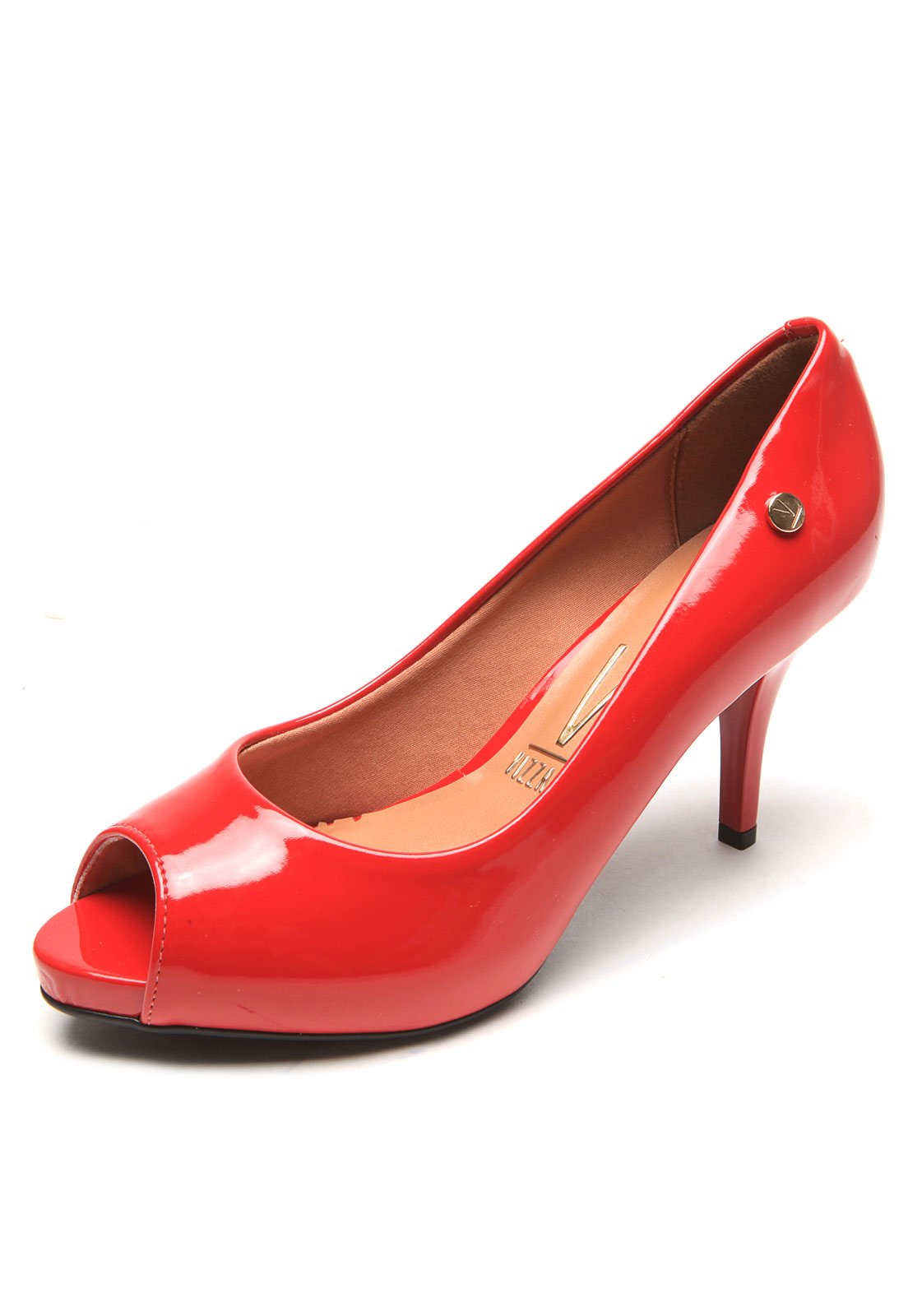 peep toe vizzano vermelho verniz