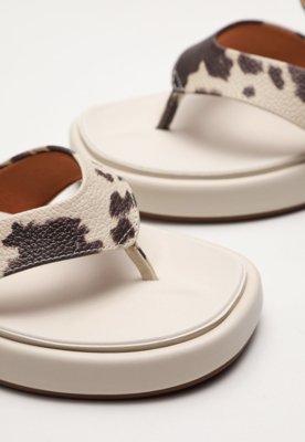 Rasteira Flat Vizzano Animal Print Off-White