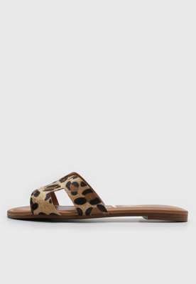 Rasteira Vizzano Animal Print Bege