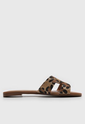 Rasteira Vizzano Animal Print Bege