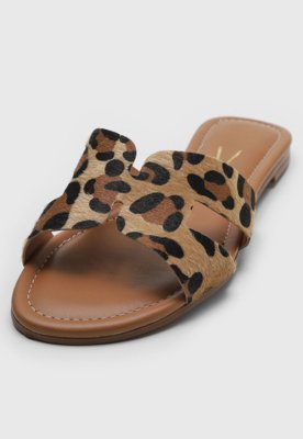 Rasteira Vizzano Animal Print Bege