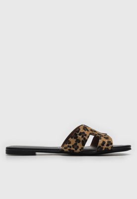 Rasteira Vizzano Animal Print Onça Caramelo