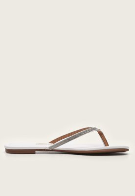Rasteira Vizzano Strass Branca