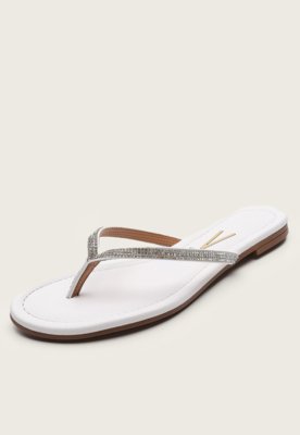 Rasteira Vizzano Strass Branca