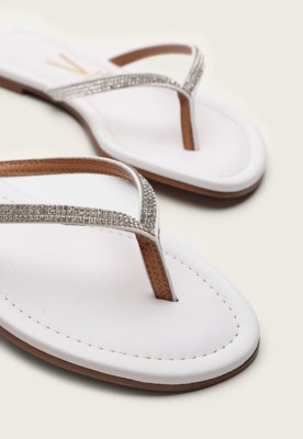 Rasteira Vizzano Strass Branca
