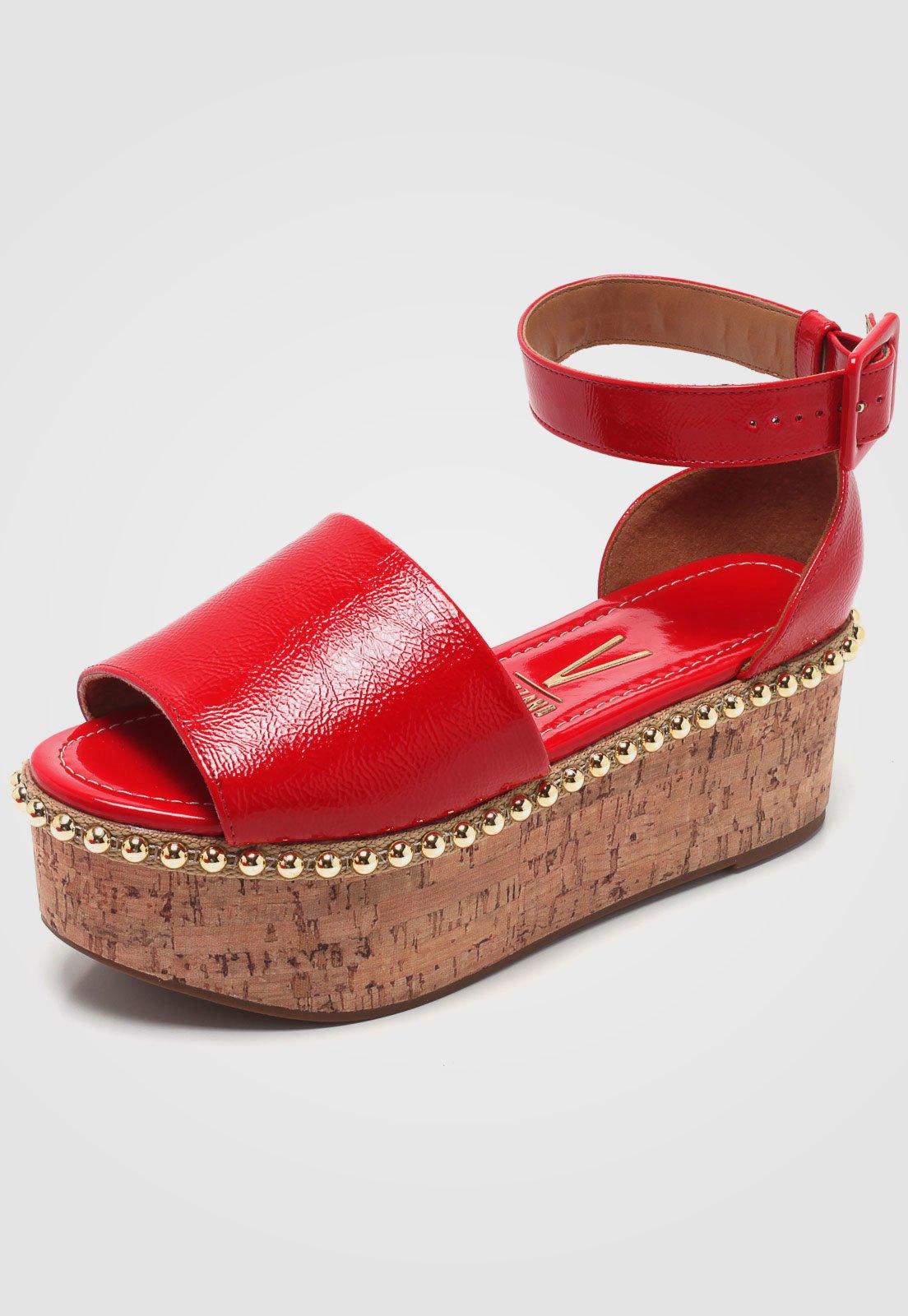 sandalia flatform vermelha