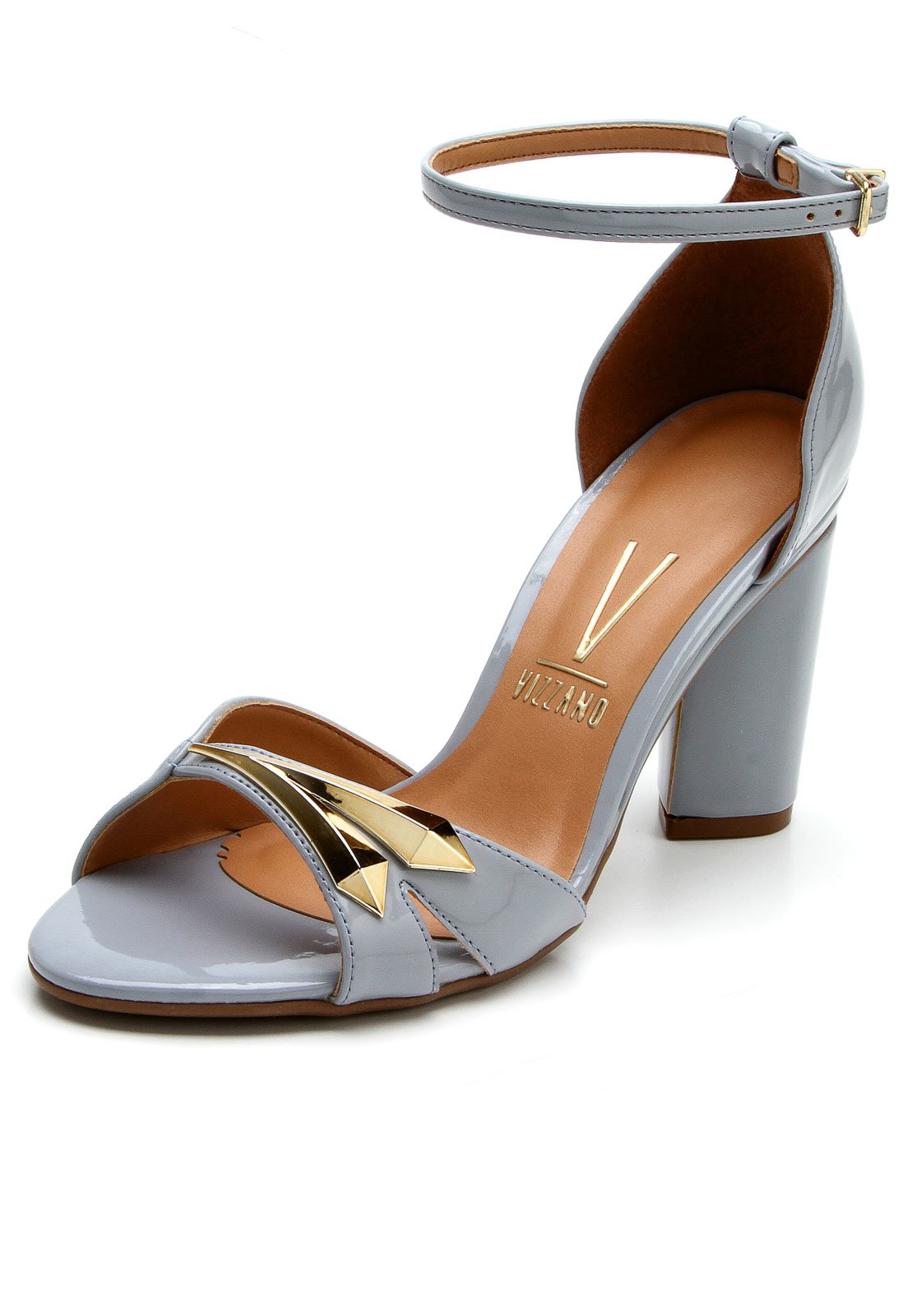 sandália vizzano salto baixo grosso lasercut