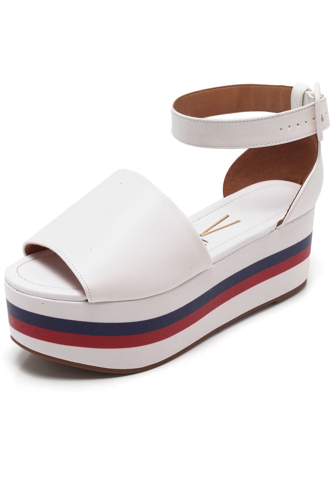 Sandalia flatform 2024 listras vizzano