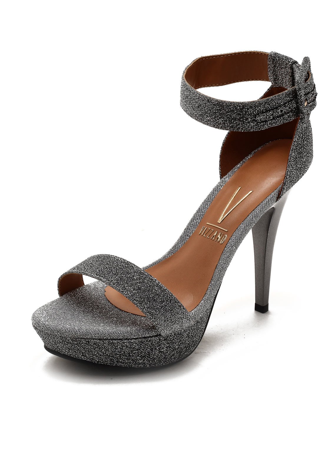 Sand lia Vizzano Glitter Prata Compre Agora Dafiti Brasil