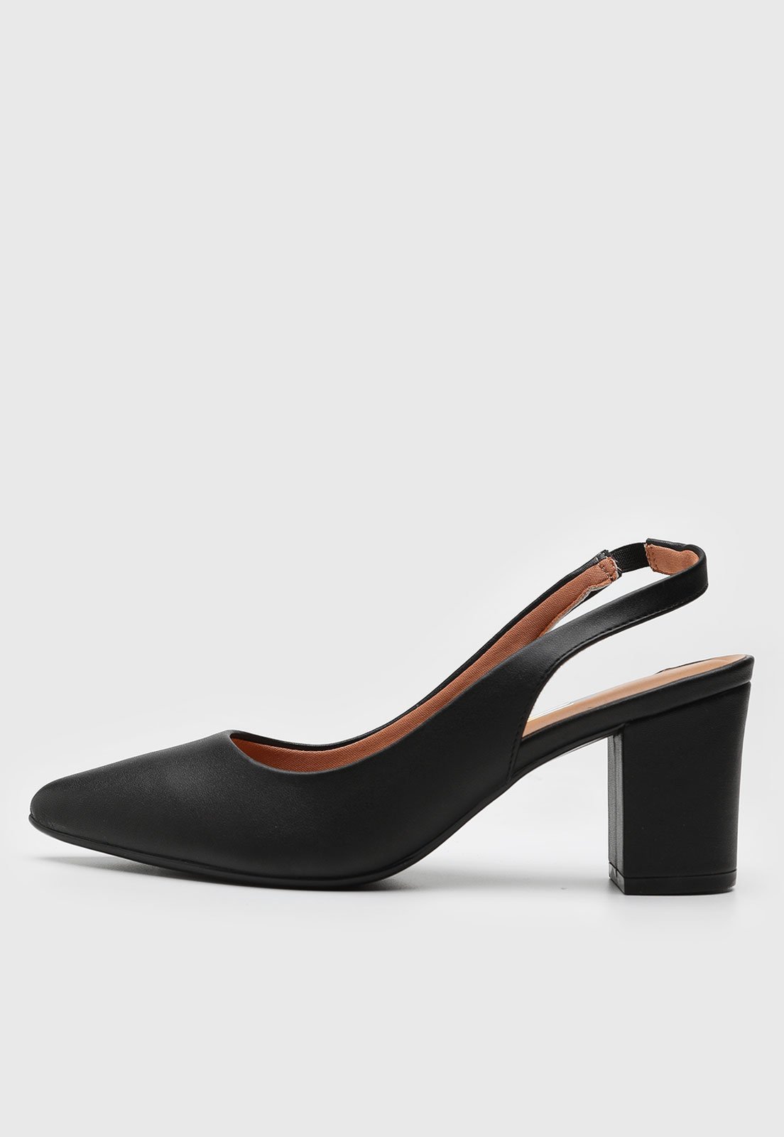 Scarpin Slingback Vizzano Liso Preto