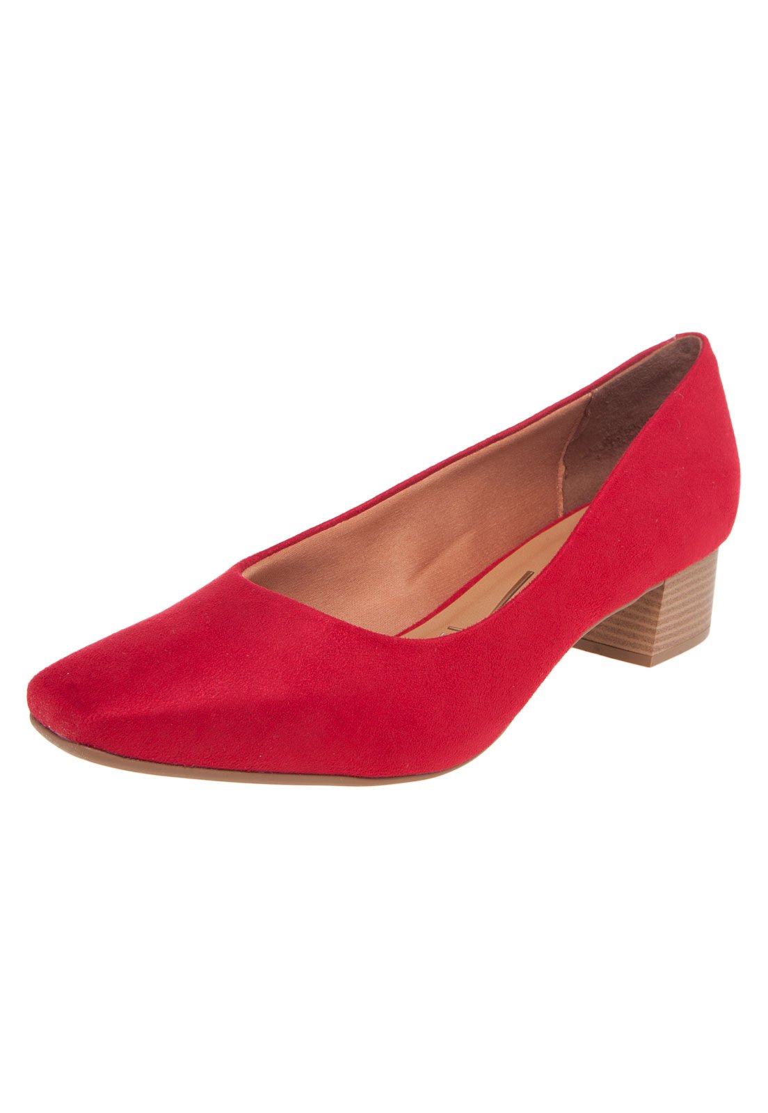 scarpin vermelho salto quadrado