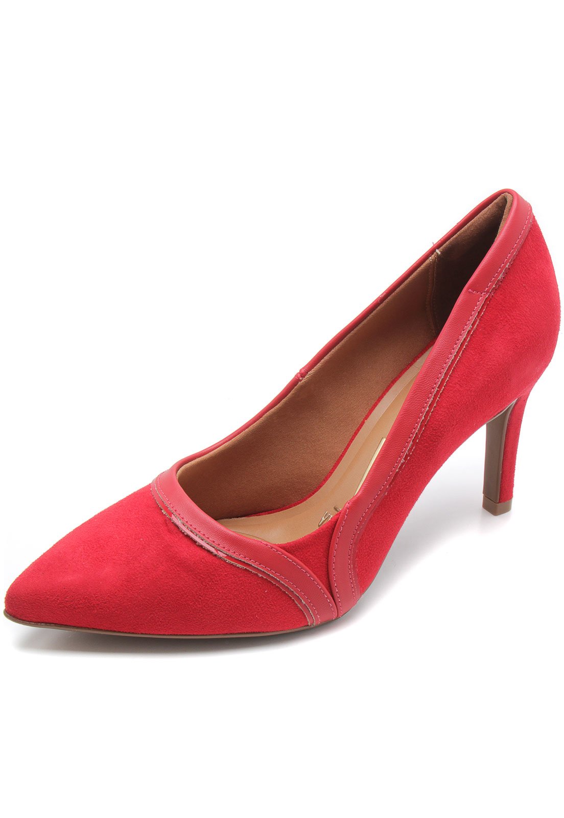 Scarpin vizzano sale vermelho camurça