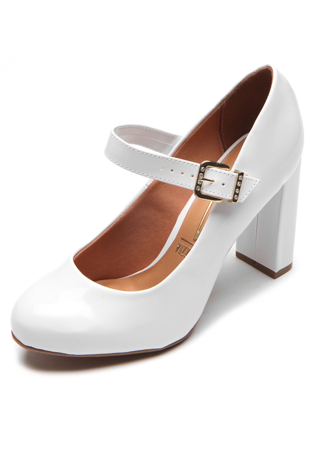 scarpin branco com fivela
