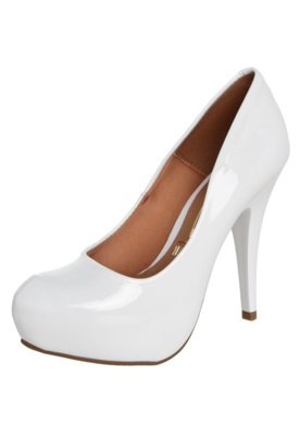 Scarpin branco meia store pata