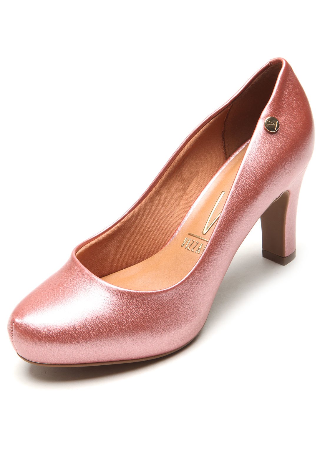 scarpin rosa metalizado