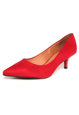 scarpin vizzano vermelho salto baixo