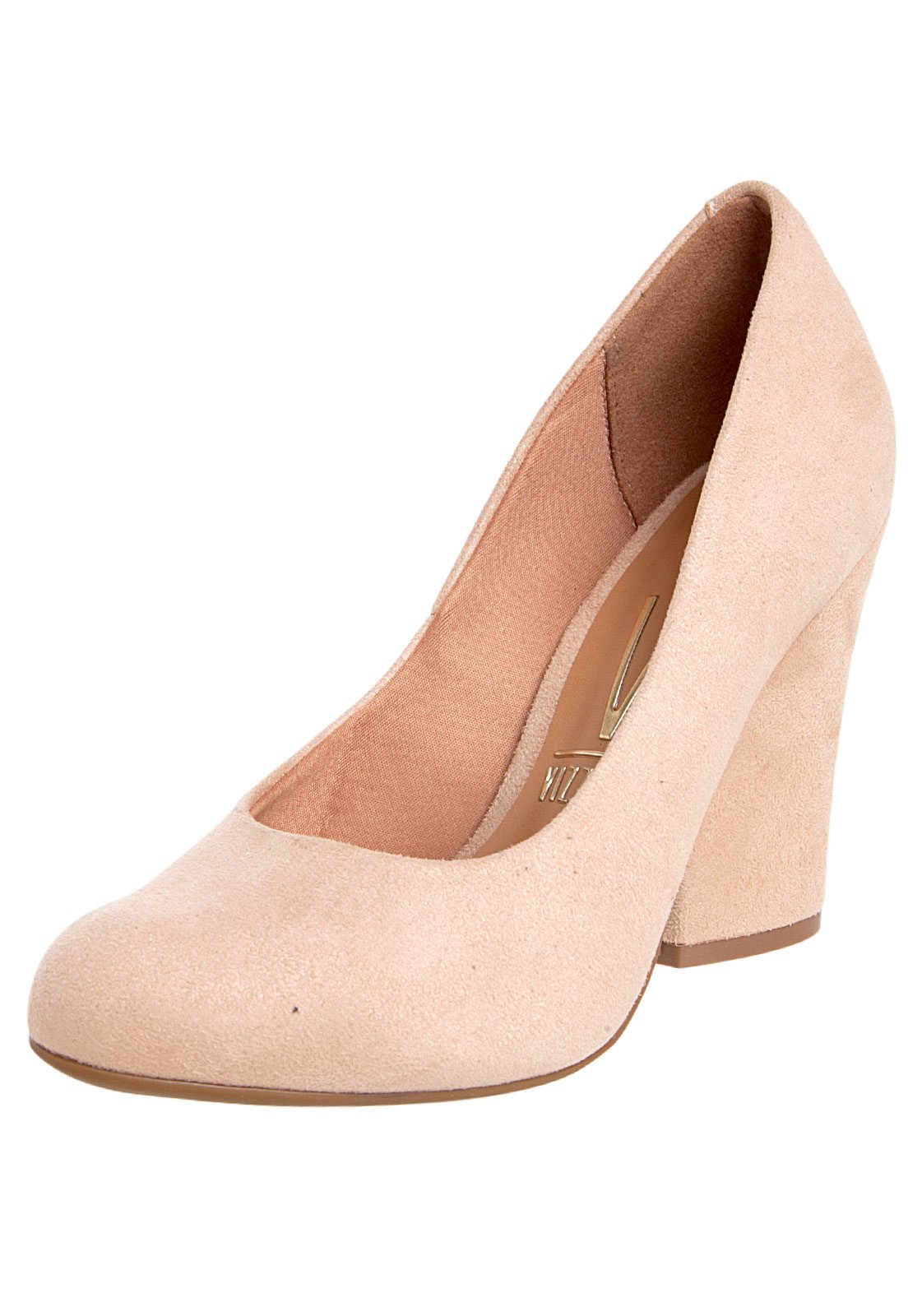 scarpin nude salto grosso