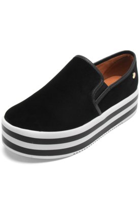 slip on flatform vizzano listras branco