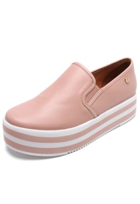 slip on flatform vizzano listras branco