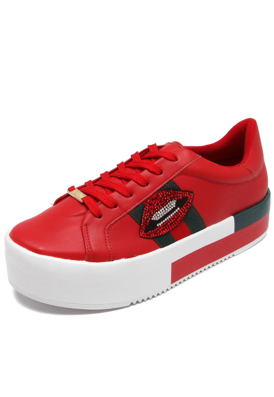 tenis flatform vizzano vermelho