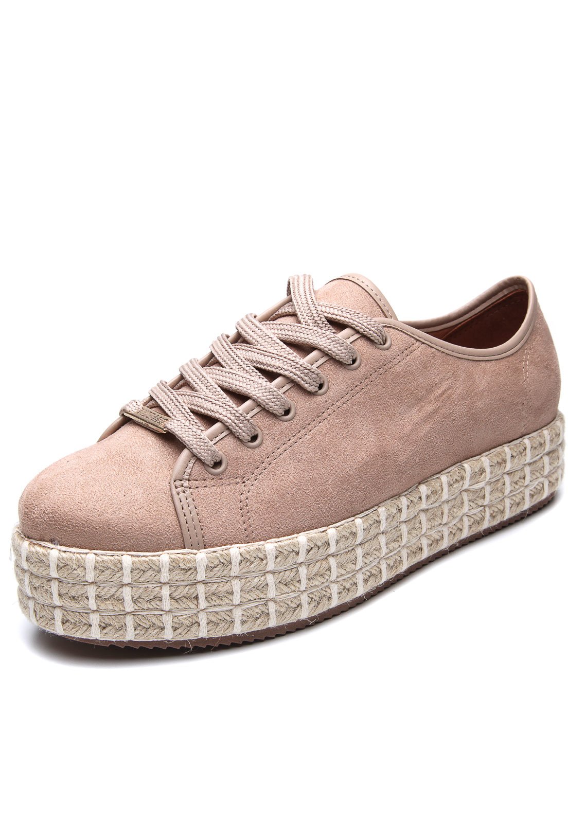 tênis flatform vizzano espadrille caramelo