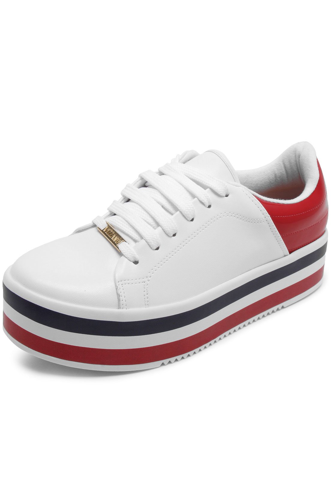 tênis flatform vizzano listras branco