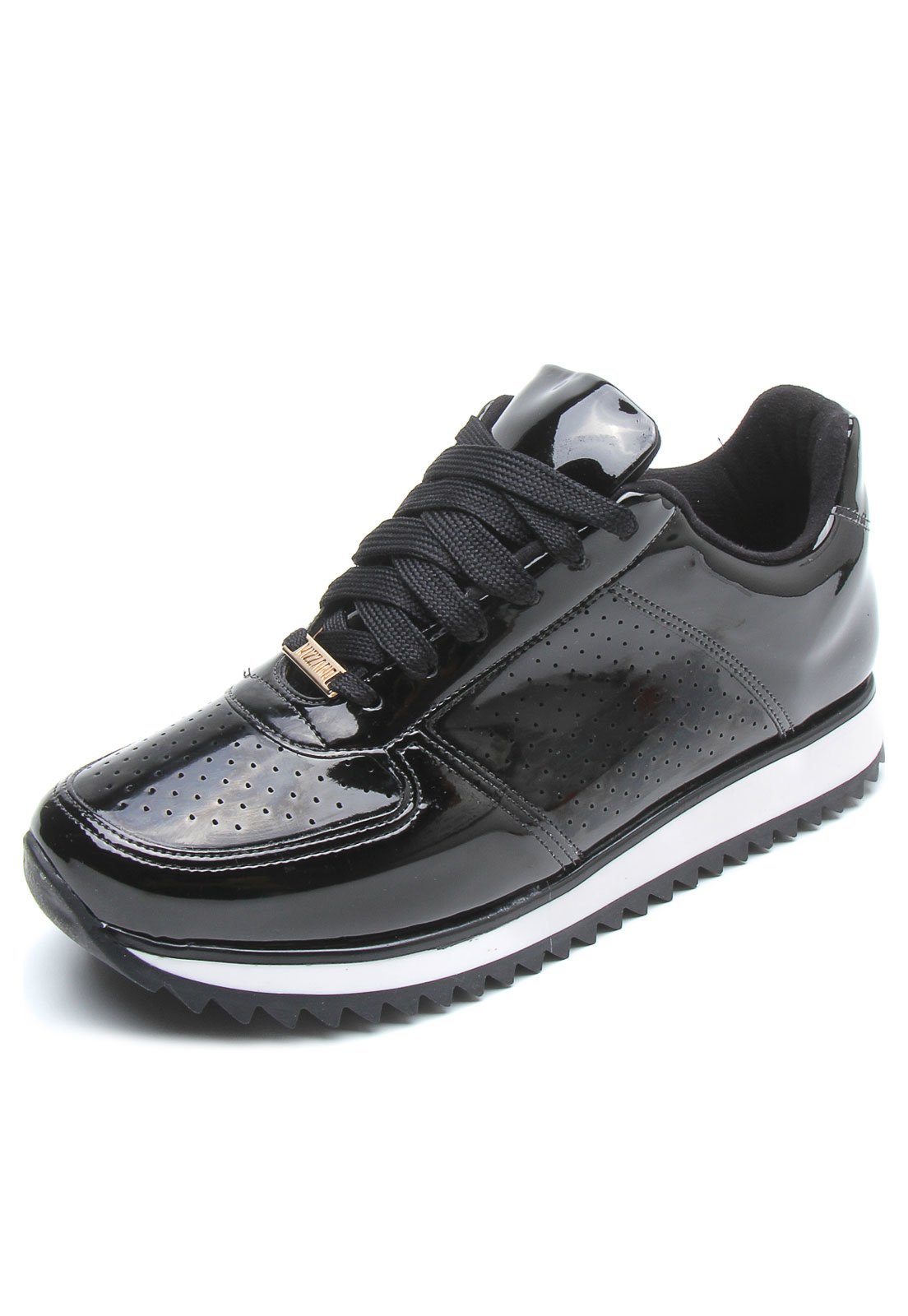 tenis flatform preto verniz