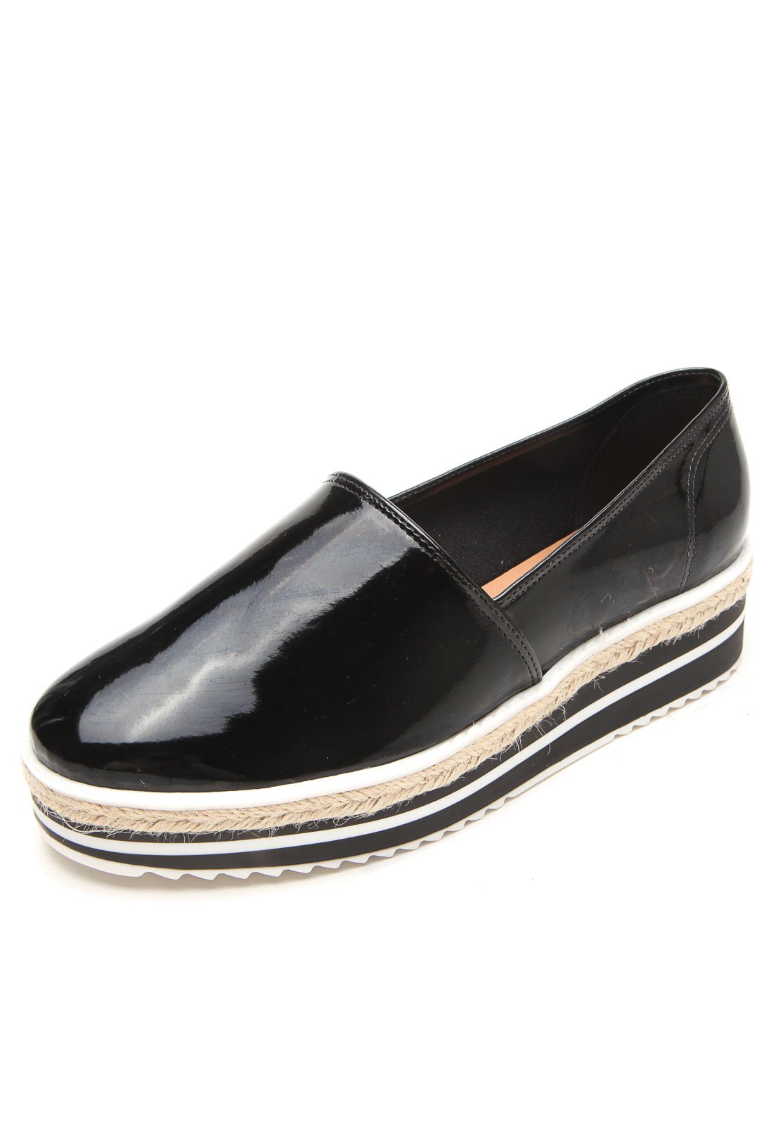 tenis flatform preto verniz