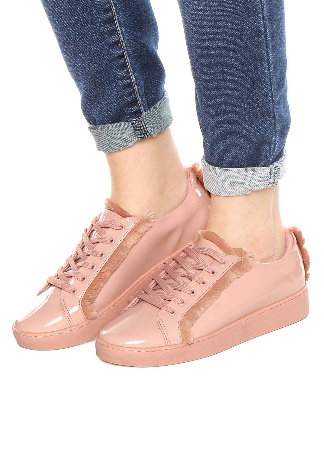 tenis vizzano rosa verniz