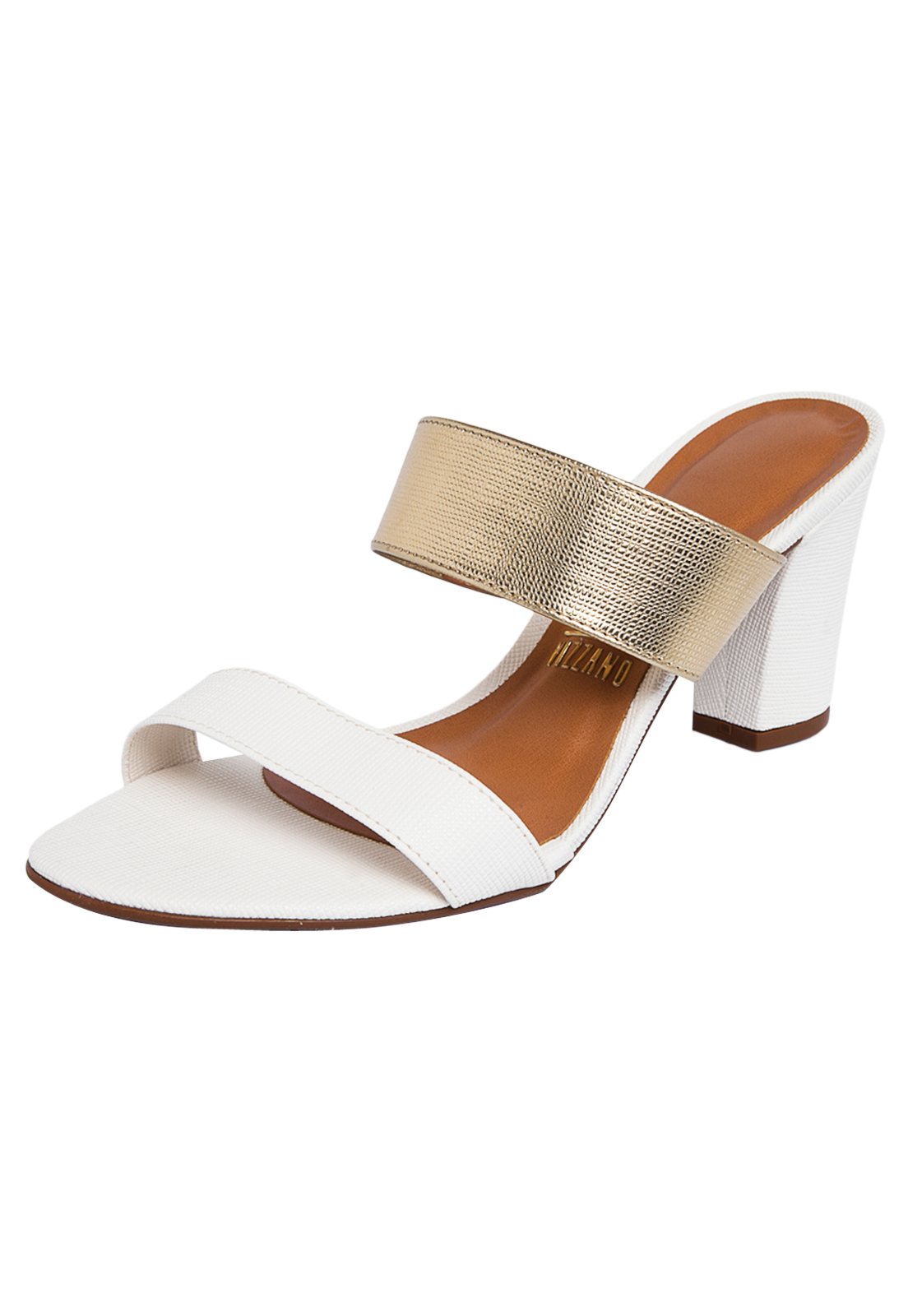 salto alto dourado vizzano