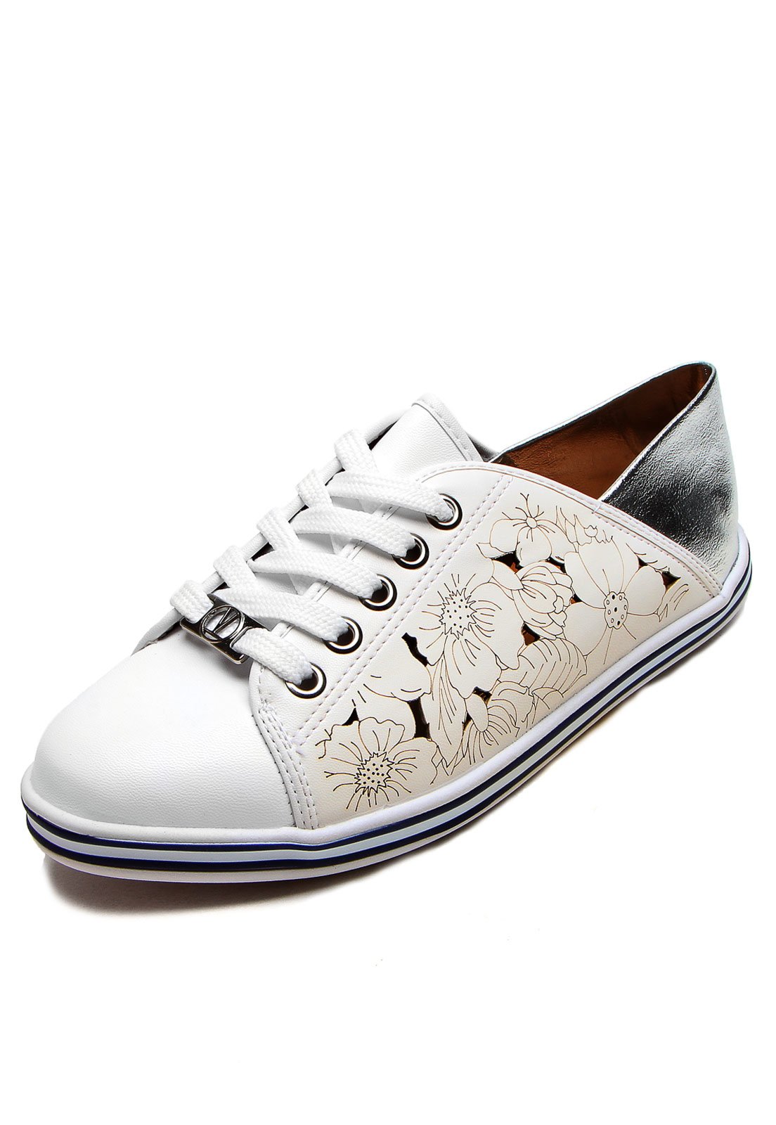 T nis Vizzano Lasercut Floral Branco Compre Agora Dafiti Brasil