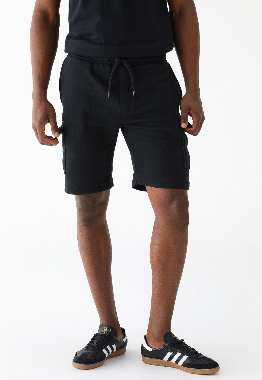 Bermuda de Moletom Volcom Cargo Lisa Preta Compre Agora Dafiti