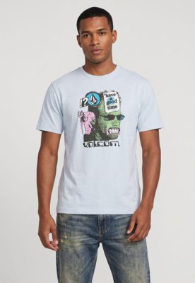 Camiseta Masculina Volcom Note To Self Azul