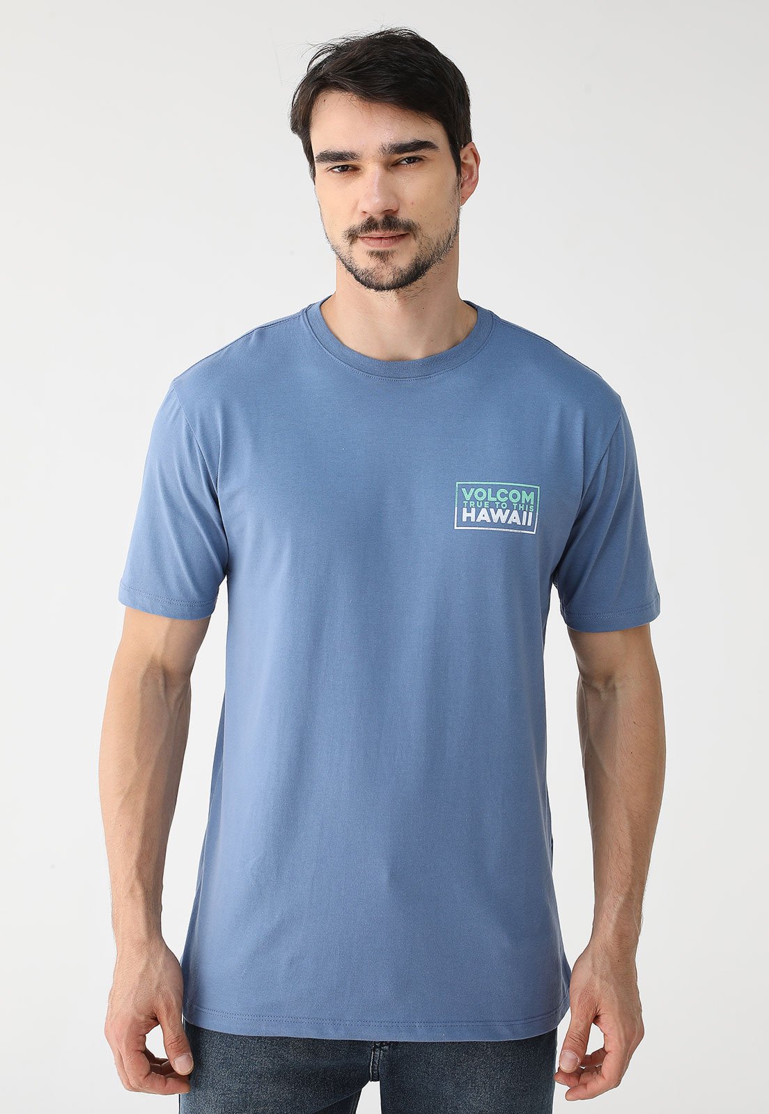Camiseta Volcom Reta Logo Azul