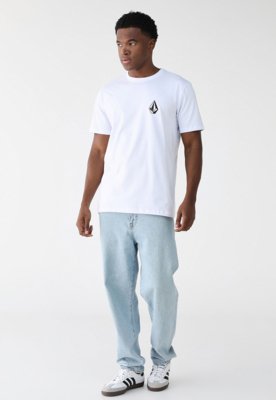 Camiseta Volcom Reta Logo Branca