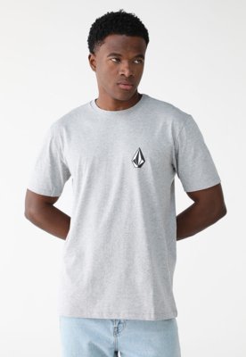 Camiseta Volcom Reta Logo Cinza