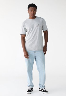 Camiseta Volcom Reta Logo Cinza