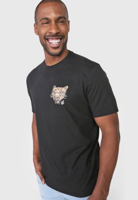 Camiseta Volcom Silk Ozzy Tiger Preta Menor preço em Camiseta Volcom Silk Ozzy Tiger Preta