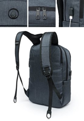 Mochila Bolsa Volcom Masculina Reforçada USB Notebook