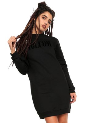Vestido Volcom Curto Burn City Preto Menor preço em Vestido Volcom Curto Burn City Preto